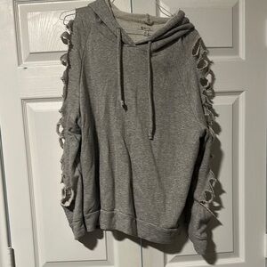 Gray Distressed Hoodie
